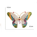 Alloy Colorful Butterfly Brooch Pin With Enamel And Rhinestone Decoration view 5
