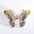 Alloy Colorful Butterfly Brooch Pin With Enamel And Rhinestone Decoration view 1