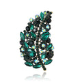 Alloy Rhinestone Leaf Brooch Pin For Womens Suit And Coat Decoration view 5