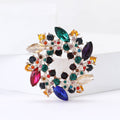 Alloy Rhinestone Bauhinia Wreath Brooch Pin For Women's Apparel Decoration view 2