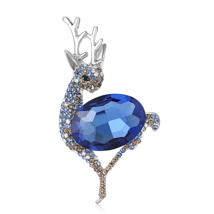 Alloy Rhinestone Deer Brooch Pin For Women's Fashion Clothing Decoration