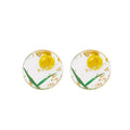 Fresh Round Clear Acrylic Dried Flower Stud Earrings With 925 Silver Pin Elegant Summer Earrings view 5