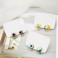 Fresh Round Clear Acrylic Dried Flower Stud Earrings With 925 Silver Pin Elegant Summer Earrings view 2