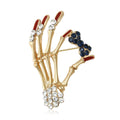 Alloy Rhinestone Skull Bow Brooch For Creative Clothing Accessories view 1
