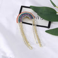 Rhinestone Rainbow Tassel Chain Brooch Pin For Suit Lapels view 2