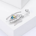 Alloy Rhinestone Helicopter Brooch Pin For Suits And Coats view 4