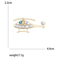 Alloy Rhinestone Helicopter Brooch Pin For Suits And Coats view 5