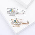 Alloy Rhinestone Helicopter Brooch Pin For Suits And Coats view 1