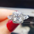 6mm AAA Princess Cut Cubic Zirconia Wedding Ring For Women, European Engagement Band view 5