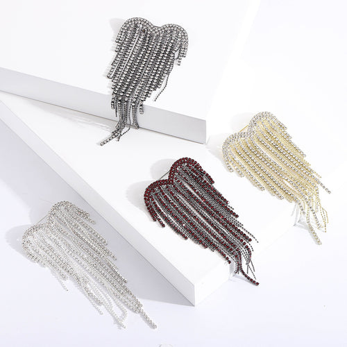Alloy Heart Tassel Brooch Pin For Women's Suit Lapels