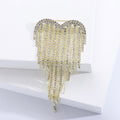Alloy Heart Tassel Brooch Pin For Women's Suit Lapels view 6