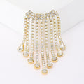 Alloy Rhinestone Claw Chain Tassel Brooch Pin For Suit Lapels view 6
