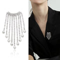 Alloy Rhinestone Claw Chain Tassel Brooch Pin For Suit Lapels view 2