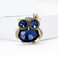 Alloy Crystal Rhinestone Crown Owl Brooch Pin For Men's Apparel view 4