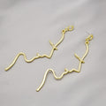 Elegant Abstract Face Line Drop Earrings In Gold Silver Alloy, Korean Minimalist Luxury Dangle Earrings view 2