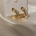 Korean Style Irregular Geometric Zinc Alloy Hoop Earrings With Silver Posts For Women view 3