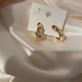 Korean Style Irregular Geometric Zinc Alloy Hoop Earrings With Silver Posts For Women view 4