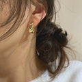 Korean Style Irregular Geometric Zinc Alloy Hoop Earrings With Silver Posts For Women view 2