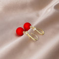 Elegant Korean Micro Paved Zircon Hook Dangle Earrings With Large Pearl Drops For Women Luxury Earrings view 4