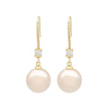 Elegant Korean Micro Paved Zircon Hook Dangle Earrings With Large Pearl Drops For Women Luxury Earrings view 5