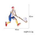 Alloy Enamel Cartoon Hockey Player Brooch Pin For Sports Gifts view 5