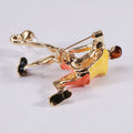 Alloy Enamel Cartoon Hockey Player Brooch Pin For Sports Gifts view 3