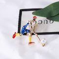 Alloy Enamel Cartoon Hockey Player Brooch Pin For Sports Gifts view 4