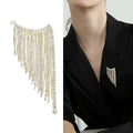 Alloy Rhinestone Tassel Brooch Full Crystal Lapel Pin For Suits view 2