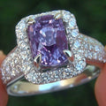 European Double Layer Prong Set Square Zircon Ring With Topaz Purple Stone Inlay For Women view 1