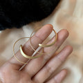 Matte Frosted Gold Iron Geometric Round Hoop Earrings For Women Minimalist OL Commute Jewelry view 3
