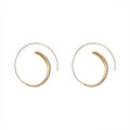Matte Frosted Gold Iron Geometric Round Hoop Earrings For Women Minimalist OL Commute Jewelry view 5