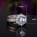 Creative Two Tone Cubic Zirconia Engagement Ring Fashion Wedding Party Finger Ring For Women view 5