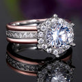 Creative Two Tone Cubic Zirconia Engagement Ring Fashion Wedding Party Finger Ring For Women view 4