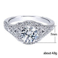 Sparkling Micro Pave Round Simulated Cubic Zirconia Ring For Women, Engagement Jewelry view 5