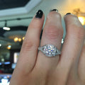 Sparkling Micro Pave Round Simulated Cubic Zirconia Ring For Women, Engagement Jewelry view 3