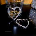 European American Style Alloy Heart Hoop Earrings With Full Rhinestone Sparkle Drop Design view 1