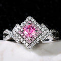 Creative Crisscross Wrapped Pink Zircon Ring For Women, Daily Versatile Fashion Hand Jewelry view 3