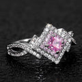 Creative Crisscross Wrapped Pink Zircon Ring For Women, Daily Versatile Fashion Hand Jewelry view 4