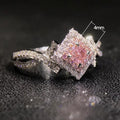 Creative Crisscross Wrapped Pink Zircon Ring For Women, Daily Versatile Fashion Hand Jewelry view 5