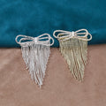 Alloy Bowknot Tassel Brooch Pin For Women's Suit Lapel Decor view 1