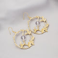 Vintage Gold Alloy Hollow Leaf Branch Hoop Bead Drop Earrings For Women Elegant Fashion Earrings view 2