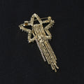 Alloy Full Rhinestone Star Tassel Brooch Pin for Collar Decoration view 3