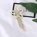 Alloy Full Rhinestone Star Tassel Brooch Pin for Collar Decoration view 2