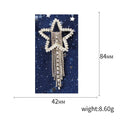 Alloy Full Rhinestone Star Tassel Brooch Pin for Collar Decoration view 5