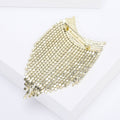 Luxury Alloy Rhinestone Tassel Brooch Pin For Sweaters And Coats view 3