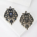 Hollow Alloy Baroque Glass Rhinestone Brooch Pin For Collar Decoration view 1