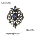 Hollow Alloy Baroque Glass Rhinestone Brooch Pin For Collar Decoration view 4