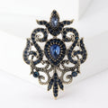 Hollow Alloy Baroque Glass Rhinestone Brooch Pin For Collar Decoration view 2
