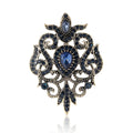 Hollow Alloy Baroque Glass Rhinestone Brooch Pin For Collar Decoration view 5