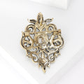 Hollow Alloy Baroque Glass Rhinestone Brooch Pin For Collar Decoration view 3